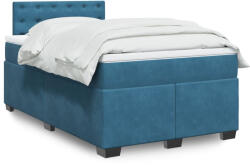 vidaXL sötétkék bársony rugós ágy matraccal 120 x 200 cm (3286298) - balena