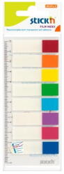 Stick'n Stick index plastic transparent color 45 x 12 mm, 8 x 15 file/set, Stick"n - 8 culori transp. /neon (HO-21467)