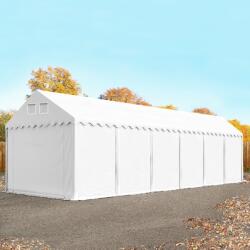 TOOLPORT Ipari sátor, 4x12m, PVC ponyva, fehér, padlókerettel, statikai megerősítéssel (beton alap) Raktár sátor - (67632)