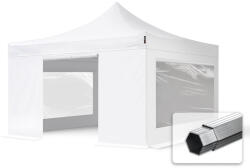 TOOLPORT Összecsukható pavilon, Aluminium, 4x4m, 4 oldalpanellel együtt, fehér Pavilon sátor, Piaci sátor, Pop up sátor - (582424)