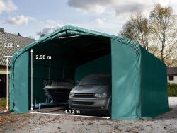 TOOLPORT Ponyvagarázs, 6x6m, PRIMEtex-ponyva, sötét zöld, statikai megerősítéssel (puha alap) Sátorgarázs, Autó sátor, Fóliagarázs - (99435)