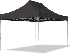TOOLPORT Összecsukható pavilon, Aluminium, 3x4, 5m, oldalpanelek nélkül, fekete Pavilon sátor, Piaci sátor, Pop up sátor - (600198)