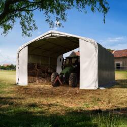 TOOLPORT Takarmánytároló sátor, 6x6m, PVC ponyva, szürke, rögzítés kemény talajhoz Takarmánytároló sátor, Mobil istálló, Szénatároló sátor - (6678173)