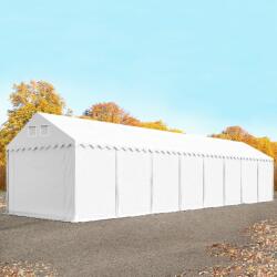 TOOLPORT Ipari sátor, 4x24m, PVC ponyva, fehér, padlókerettel, statikai megerősítéssel (beton alap) Raktár sátor - (617635)