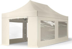 TOOLPORT Összecsukható pavilon, acél, 3x6m, 4 oldalpanellel együtt, pezsgő szín Pavilon sátor, Piaci sátor, Pop up sátor - (600072)