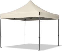 TOOLPORT Összecsukható pavilon, acél, 3x3m, oldalpanelek nélkül, pezsgő szín Pavilon sátor, Piaci sátor, Pop up sátor - (600011)