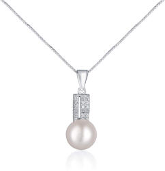 JwL Luxury Pearls Elegáns nyaklánc valódi gyönggyel és cirkónium kővel JL0645 (lánc, medál)