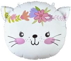 Godan Cica virágkoszorúval fólia lufi - 44 x 35 cm (BF-HKOT) - jateknet