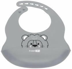 FreeON Baveta, FreeON, Moale, Din silicon, Fara BPA, Cu buzunar, 31 x 24 cm, Lion Grey (49430) - roua Bavata