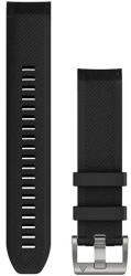 Garmin Curea Garmin QuickFit 22mm, silicon, negru, cataramă argintie (Fenix 7/6/5, Epix 2, MARQ)