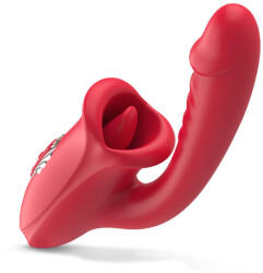 Teazers Dildo with Clitoris Stimulator Red Vibrator