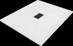 Mexen Hugo, téglalap alakú zuhanytálca SMC 140 x 100 cm, fehér, fekete huzat, 42101014-B (42101014-B)