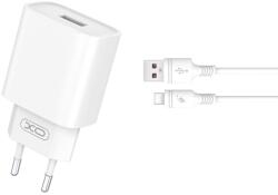  Töltő: XO - USB portos fehér hálózati gyorstöltő 18W + USB / Type-C (USB-C) kábel (1m) - tokgalaxis