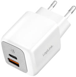 LogiLink Kettős USB töltőkészlet (20 db), 1x USB-C (PD), 1x USB-A, 20 W, fehér (PA0320SB) (PA0320SB) - dstore