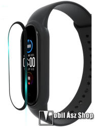 Xiaomi Mi Band 5, Okosóra flexibilis üvegfólia, Full cover, 1db, Fekete