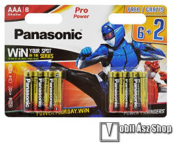 Panasonic PRO POWER tartós elem - 8db / csomag, AAA, LR03PPG/8BW, 1.5V, alkáli - LR03PPG/8BW-6+2F-PR (LR03PPG_8BW_6_2F_PR)