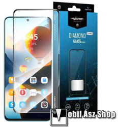 MyScreen DIAMOND GLASS LITE EDGE előlap védő karcálló edzett üveg - FEKETE - 9H, 0.33 mm, A teljes felületén tapad, a teljes kijelzőt védi - Tecno Spark 20 Pro (KJ6) (MD8194 DGLFG)