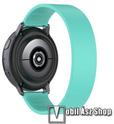  Okosóra szíj - rugalmas szilikon - CYAN - 170mm hosszú, 20mm széles - SAMSUNG Galaxy Watch 42mm / Amazfit GTS / Galaxy Watch3 41mm / HUAWEI Watch GT 2 42mm / Galaxy Watch Active / Active 2