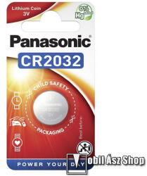 Panasonic gombelem - 1db / csomag, CR2032, 3V, lítium - CR2032-1B-PAN / CR-2032EL/1B (CR2032-1B-PAN_CR-2032EL_1B)