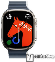 Hoco AS102 okosóra loop szilikon szíj - szilikon, mágneses, bordázott mintás - SÖTÉTKÉK / FEHÉR - APPLE Watch Series 1/2/3 38mm / 4/5/6/SE 40mm / 7/8/9 41mm - AS102_38_40_41_BLU_W (AS102_38_40_41_BLU_W)