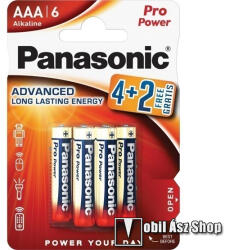 Panasonic PRO POWER tartós elem - 6db / csomag, AAA, LR03PPG, 1.5V, alkáli - LR03PPG/6BP 4+2F (LR03PPG_6BP_4_2F)