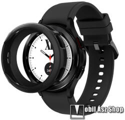 SPIGEN LIQUID AIR okosóra szilikon védő keret - FEKETE - SAMSUNG Galaxy Watch4 Classic 42mm (SM-R880) - ACS03141 (ACS03141)