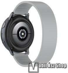  Okosóra szíj - rugalmas szilikon - VILÁGOSSZÜRKE - 170mm hosszú, 20mm széles - SAMSUNG Galaxy Watch 42mm / Amazfit GTS / Galaxy Watch3 41mm / HUAWEI Watch GT 2 42mm / Galaxy Watch Active / Active 2