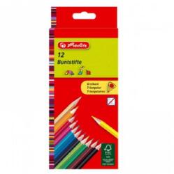 Herlitz Creioane colorate triunghiulare 12 culori/set Herlitz (HZ10412021)