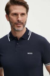 BOSS Green poló sötétkék, férfi, nyomott mintás, 50506193 - sötétkék M