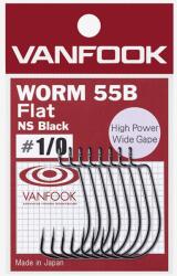 Vanfook Worm-55B Flat 2/0 offset horog 6db (VF-Worm-55BF-2/0)
