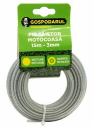 Gospodarul Profesionist Fir motocoasa, trimmer, insertie metalica, profil rotund, 3.3mmx15m, Gospodarul Profesionist, MC0043.12 (MC0043.12)