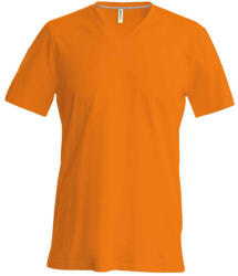 Kariban Férfi oldalvarrott V-nyakú rövid ujjó póló, Kariban KA357, Orange-XL (ka357or-xl)