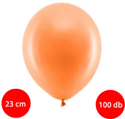 PartyDeco S. r. o Rainbow, lufi, latex, 23 cm 100 db, pasztel narancs