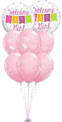  Héliumos luficsokor babaszületésre Welcome Baby Girl - INGYENES GLS szállítással (LUFI706911)