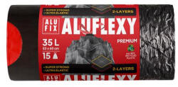 Alufix Szemeteszsák, zárószalagos, 35 l, 15 db, 53x60 cm, 28 , ALUFIX "Aluflexy", fekete (MSZ35ALUFLEXYUNI) - iroszer24