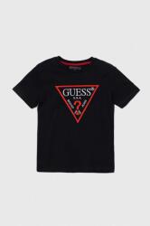 GUESS gyerek pamut póló fekete, nyomott mintás, L4YI54 K8HM4 - fekete 125-135