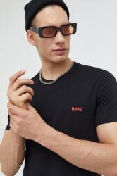 HUGO pamut póló 3 db fekete, férfi, sima - fekete XL