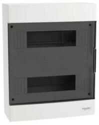 Schneider Electric Kiselosztó PE/N-sínnel 2x 12M falonkívüli fehér IP40 átlátszó teli ajtó EASY9 EU