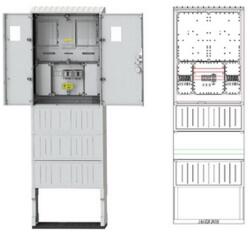 Csatári Plast 1/3F mérőszekrény 1xM63.80A+1xV32 földkábeles álló 1-szintes 2M 2 PVT-K-L Á-V Fm