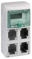 Schneider Electric Kiselosztó 4-dugajhellyel műanyag 1x 8M falonkívüli szürke IP65 ajtó Kaedra