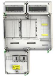 Csatári Plast 1/3F mérőszekrény 1xM63.80A+1xV63.80 légkábeles PVT 6075 Á-V Fm 80A-SZ ÁK