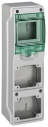 Schneider Electric Kiselosztó 2-dugajhellyel műanyag 1x 4M falonkívüli szürke IP65 ajtó Kaedra