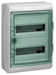 Schneider Electric Kiselosztó PE/N-sínnel műanyag 2x 12M falonkívüli szürke IP65 átlátszó ajtó Kaedra