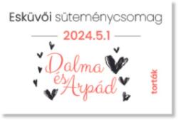 Personal Matrica esküvői süteményes dobozokra - Szív Válasszon mennyiséget: 41 db és több