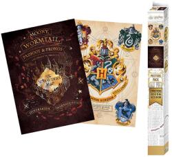 ABY style Poszter szett Harry Potter - Házak és Tekergő térkép 2 drb 52x38 cm