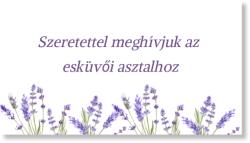 Personal Meghívó az esküvői asztalhoz - Lavender Válasszon mennyiséget: 1 db - 10 db