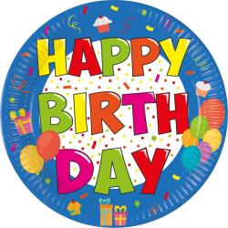 Procos Minőségi komposztálható tányérok - Happy Birthday 8 drb