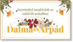 Personal Meghívó az esküvői asztalhoz - Virágos rét Válasszon mennyiséget: 1 db - 10 db