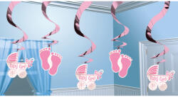 Amscan Dekorációs örvények - Baby Shower (rózsaszín)