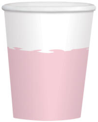Amscan Rózsaszín-fehér papírpoharak 8 db 250 ml